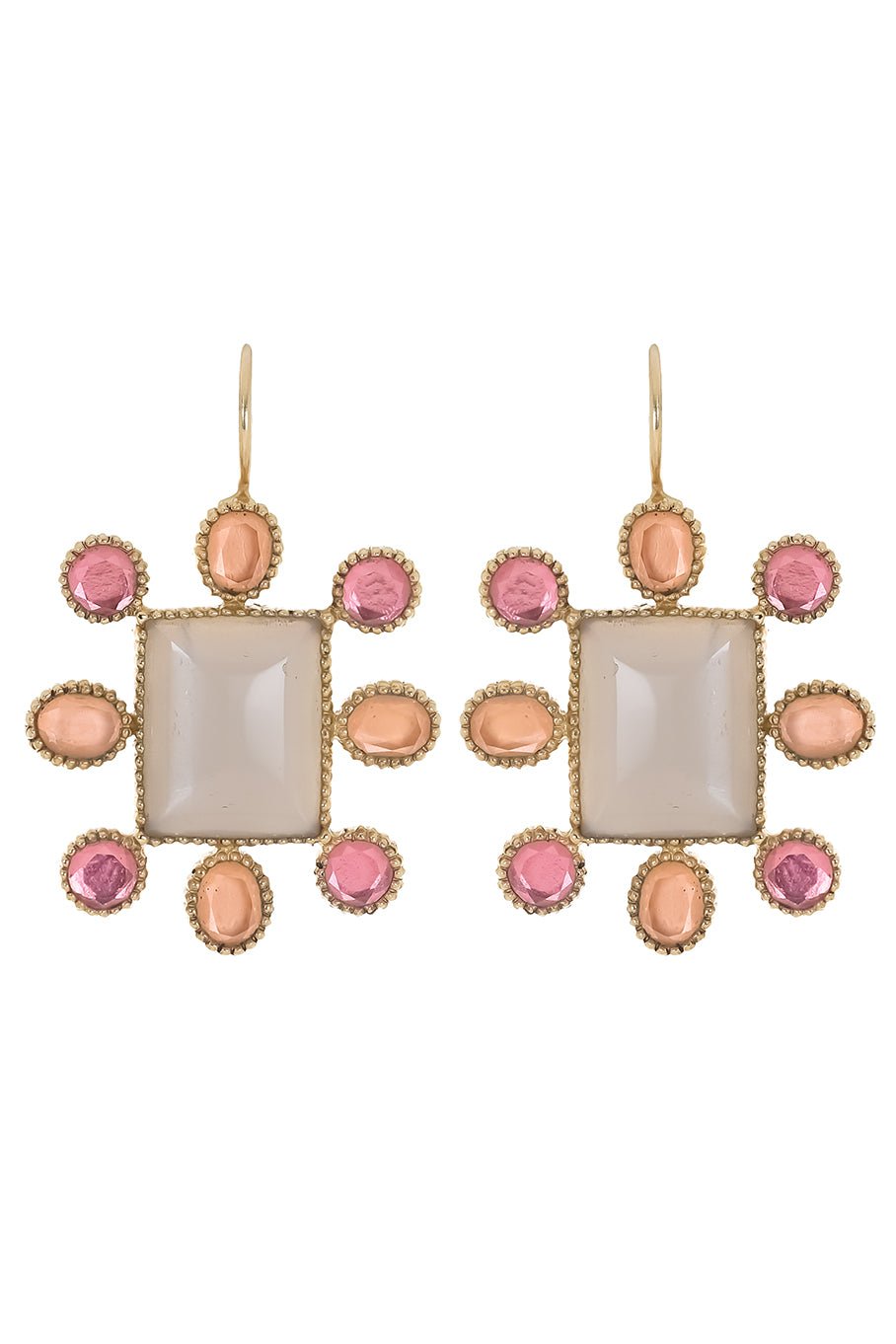 LARKSPUR & HAWK-Cora Earrings - Peach-YELLOW GOLD