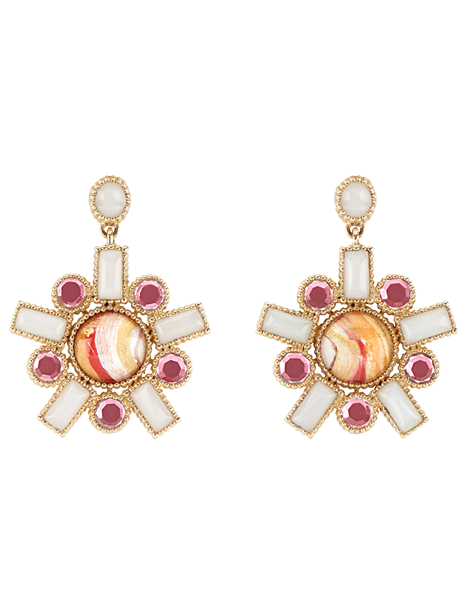 LARKSPUR & HAWK-Cora Fancy Hand Painted Earrings-YELLOW GOLD