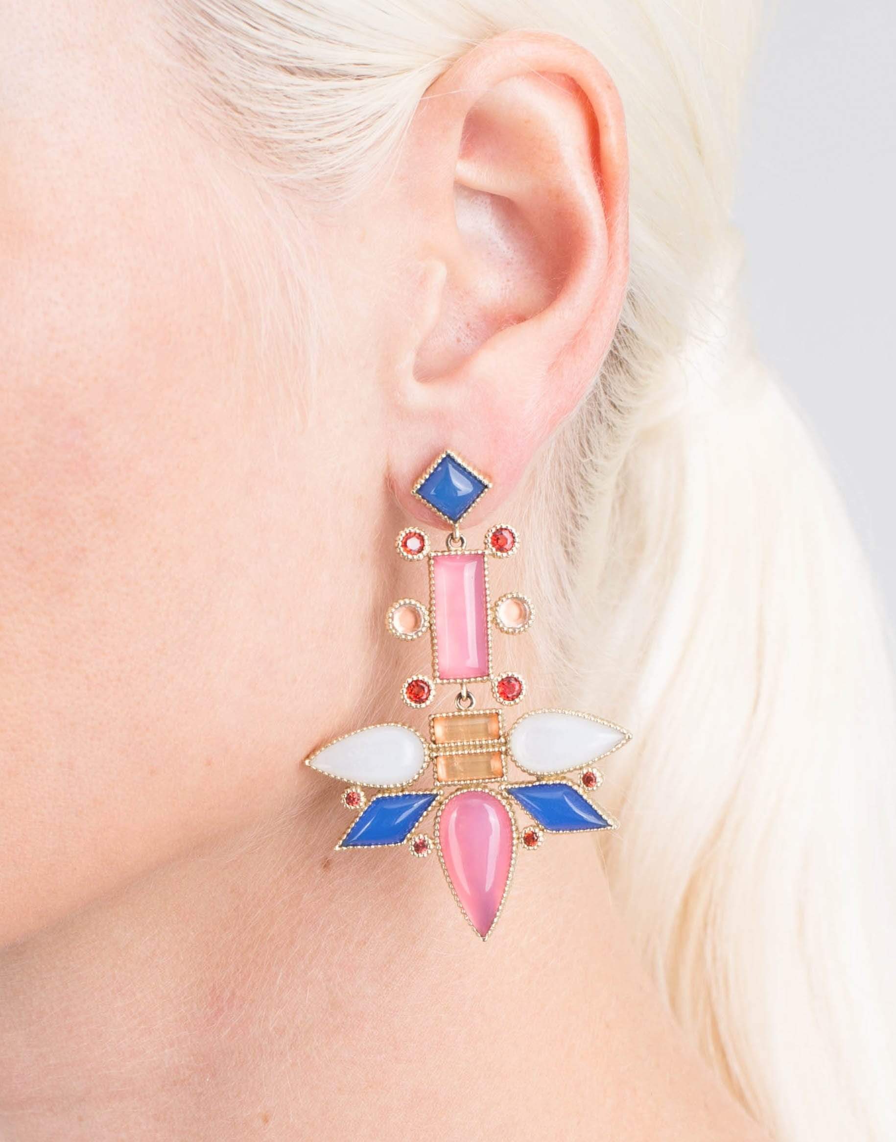 LARKSPUR & HAWK-Cora Topsy Turvy Chandelier Earrings-YELLOW GOLD