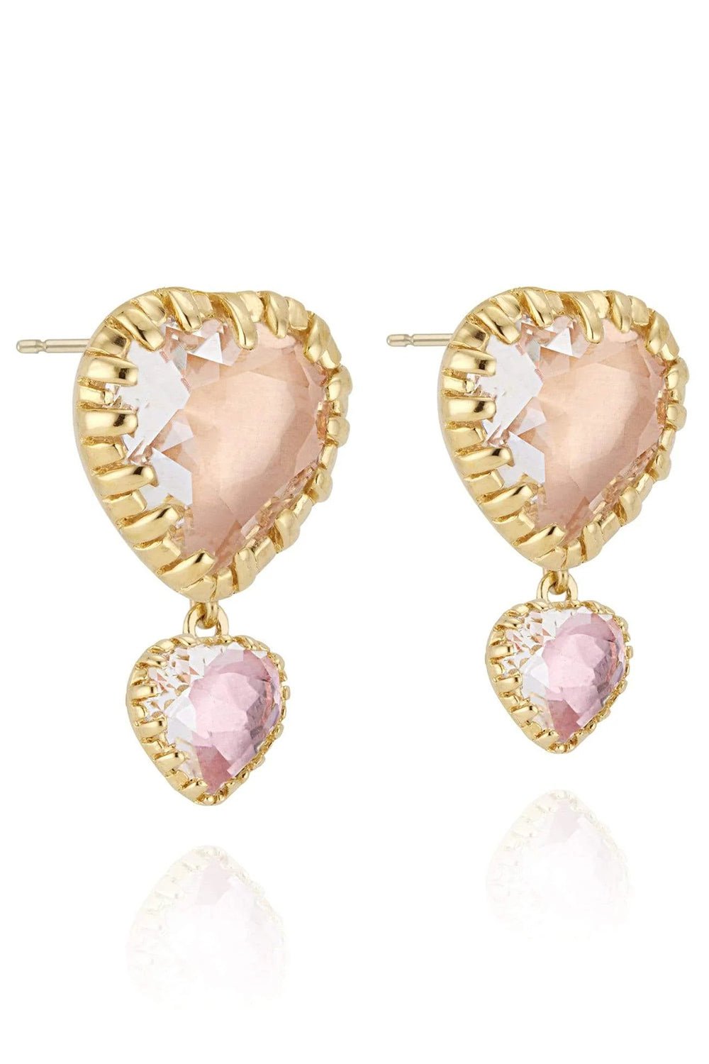 LARKSPUR & HAWK-Valentina 'I Love NY' 2-Drop Earrings - Bellini-YELLOW GOLD