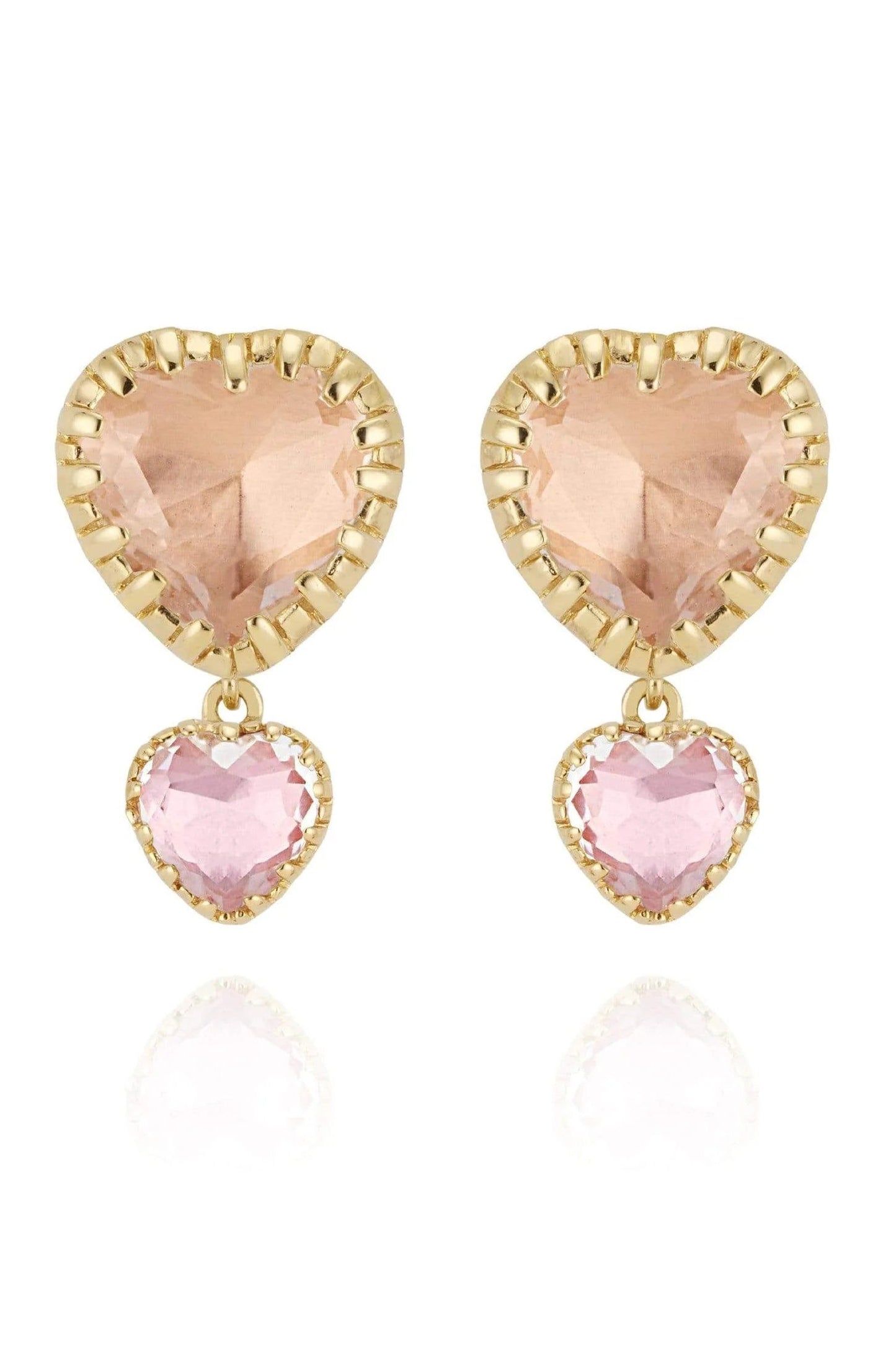 LARKSPUR & HAWK-Valentina 'I Love NY' 2-Drop Earrings - Bellini-YELLOW GOLD