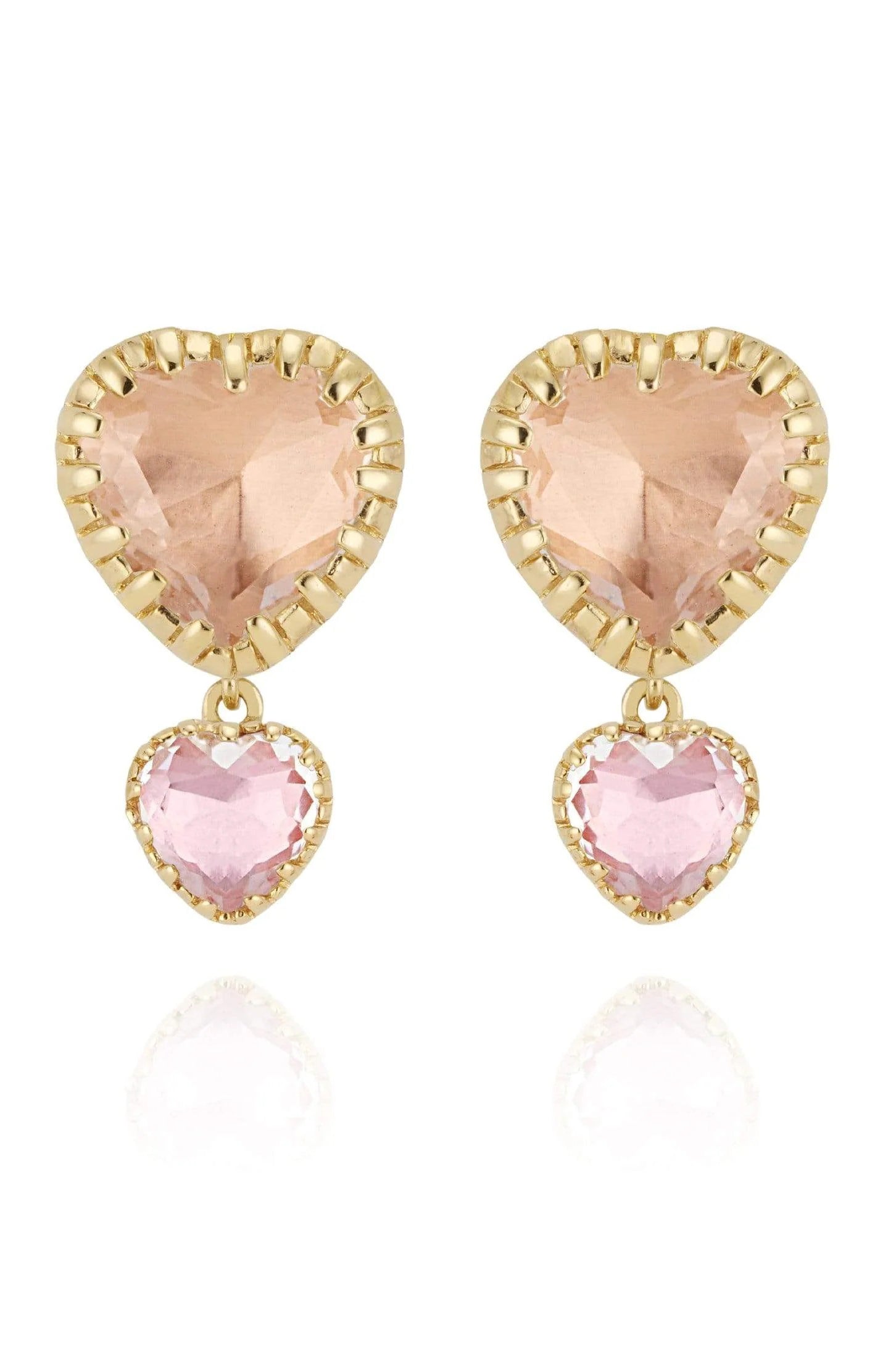 LARKSPUR & HAWK-Valentina 'I Love NY' 2-Drop Earrings - Bellini-YELLOW GOLD