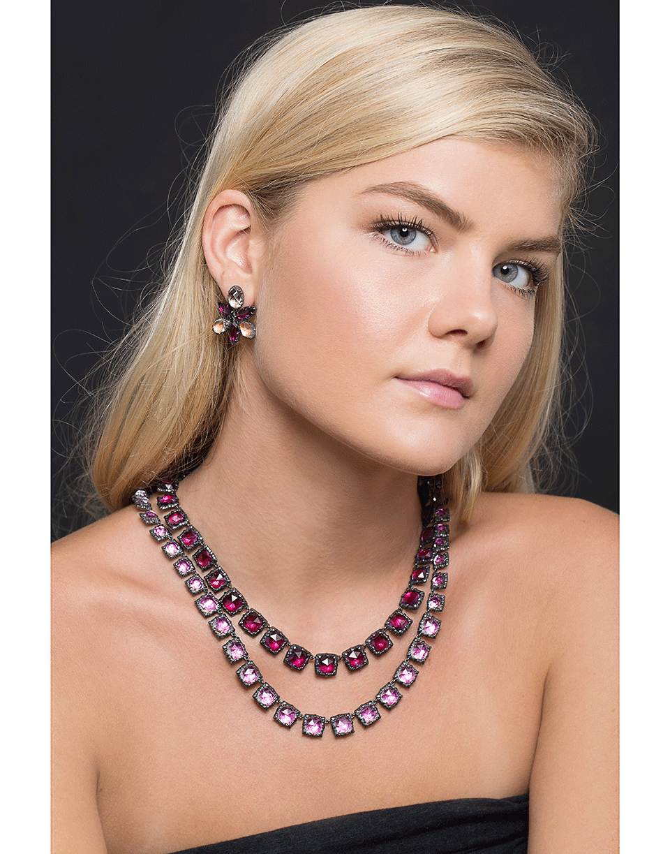 LARKSPUR & HAWK-Bella Graduated Riviere Necklace-SILVER