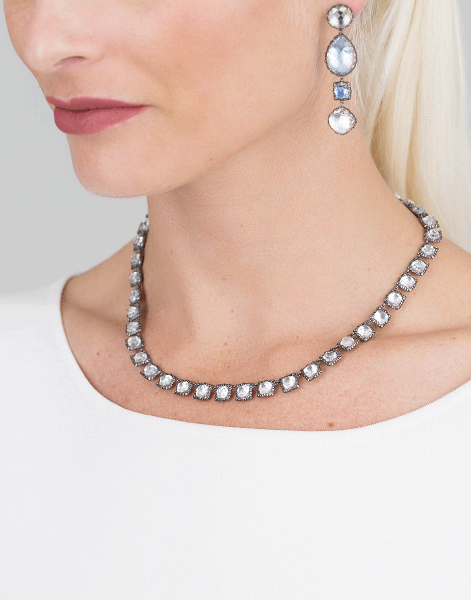 LARKSPUR & HAWK-Bella Small Riviere Necklace-SILVER