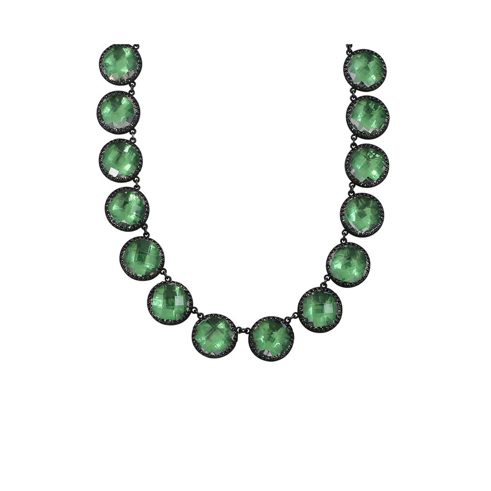 LARKSPUR & HAWK-Olivia Button Riviere Necklace-SILVER