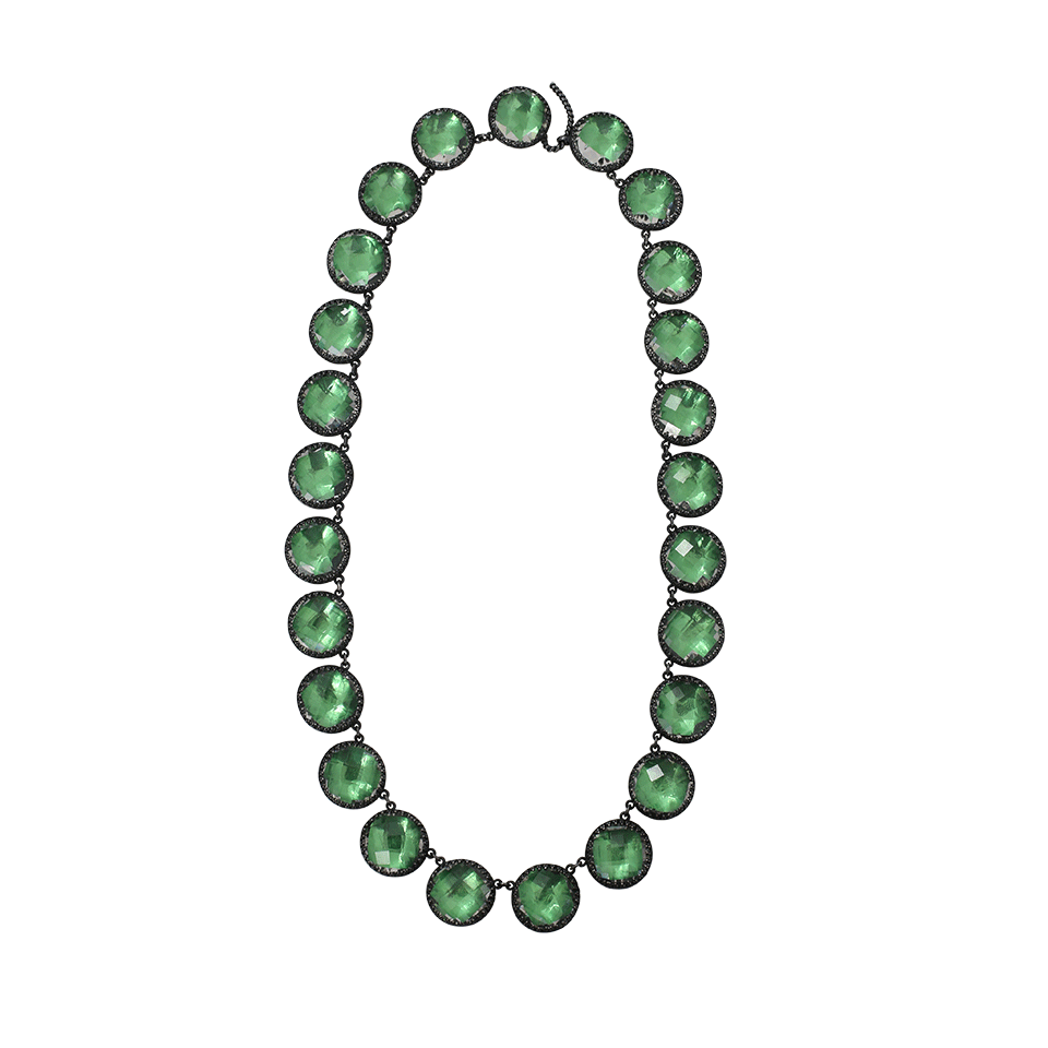LARKSPUR & HAWK-Olivia Button Riviere Necklace-SILVER