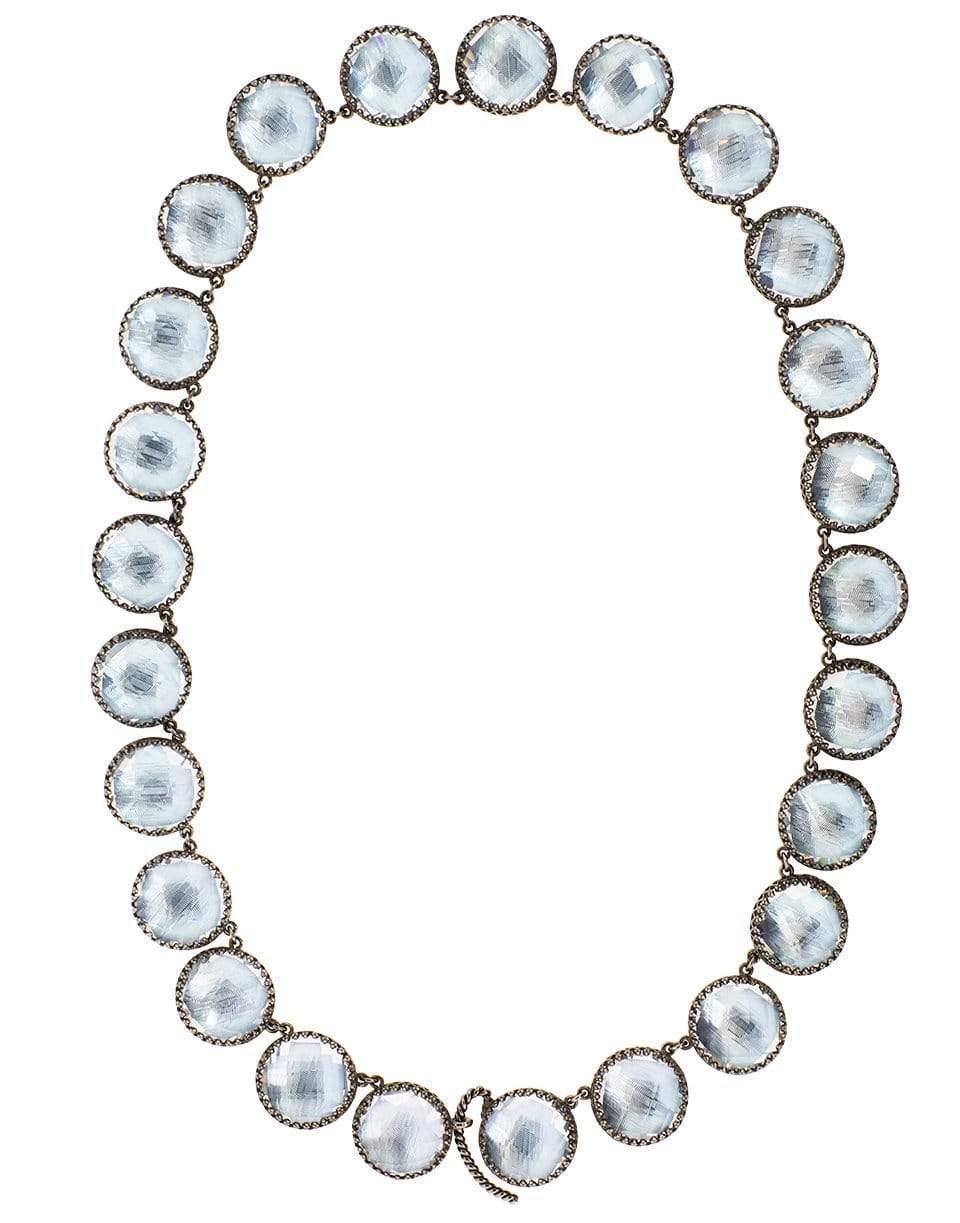 LARKSPUR & HAWK-Olivia Button Riviere Quartz Necklace-SILVER