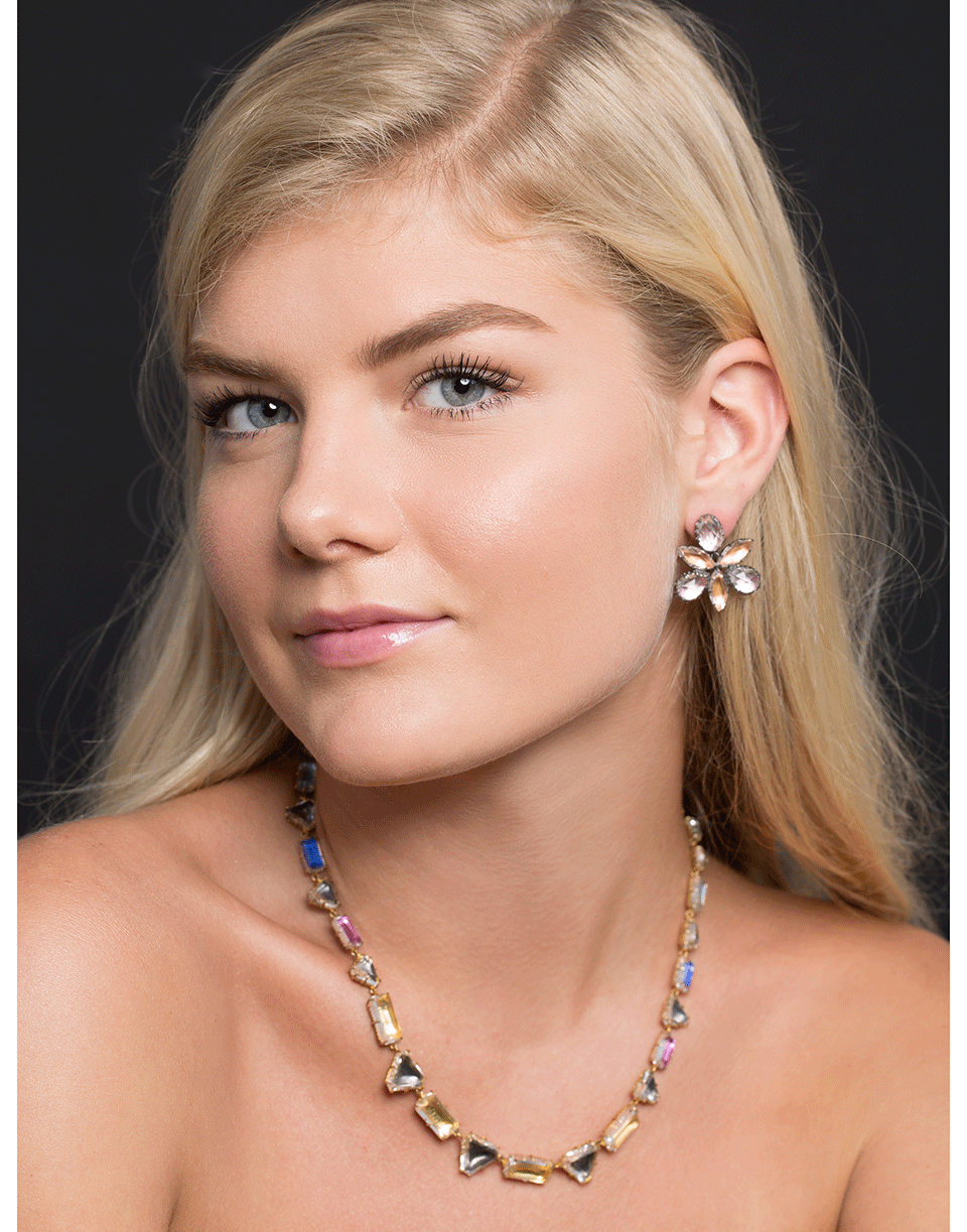 LARKSPUR & HAWK-Caterina Geometric Riviere Necklace-YELLOW GOLD