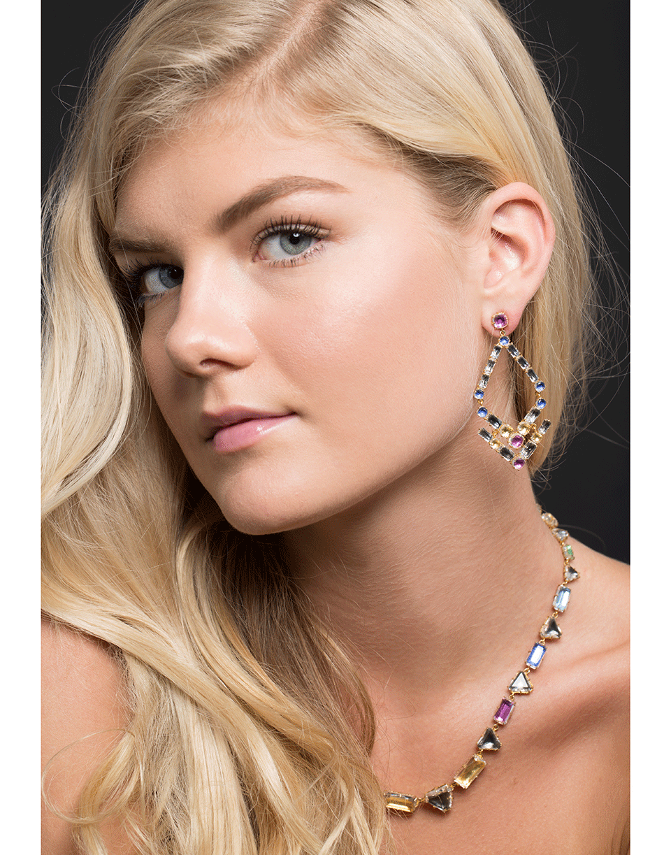 LARKSPUR & HAWK-Caterina Geometric Riviere Necklace-YELLOW GOLD