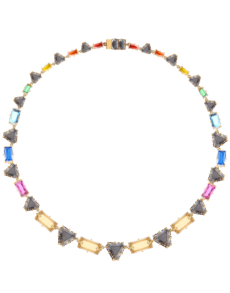 LARKSPUR & HAWK-Caterina Geometric Riviere Necklace-YELLOW GOLD