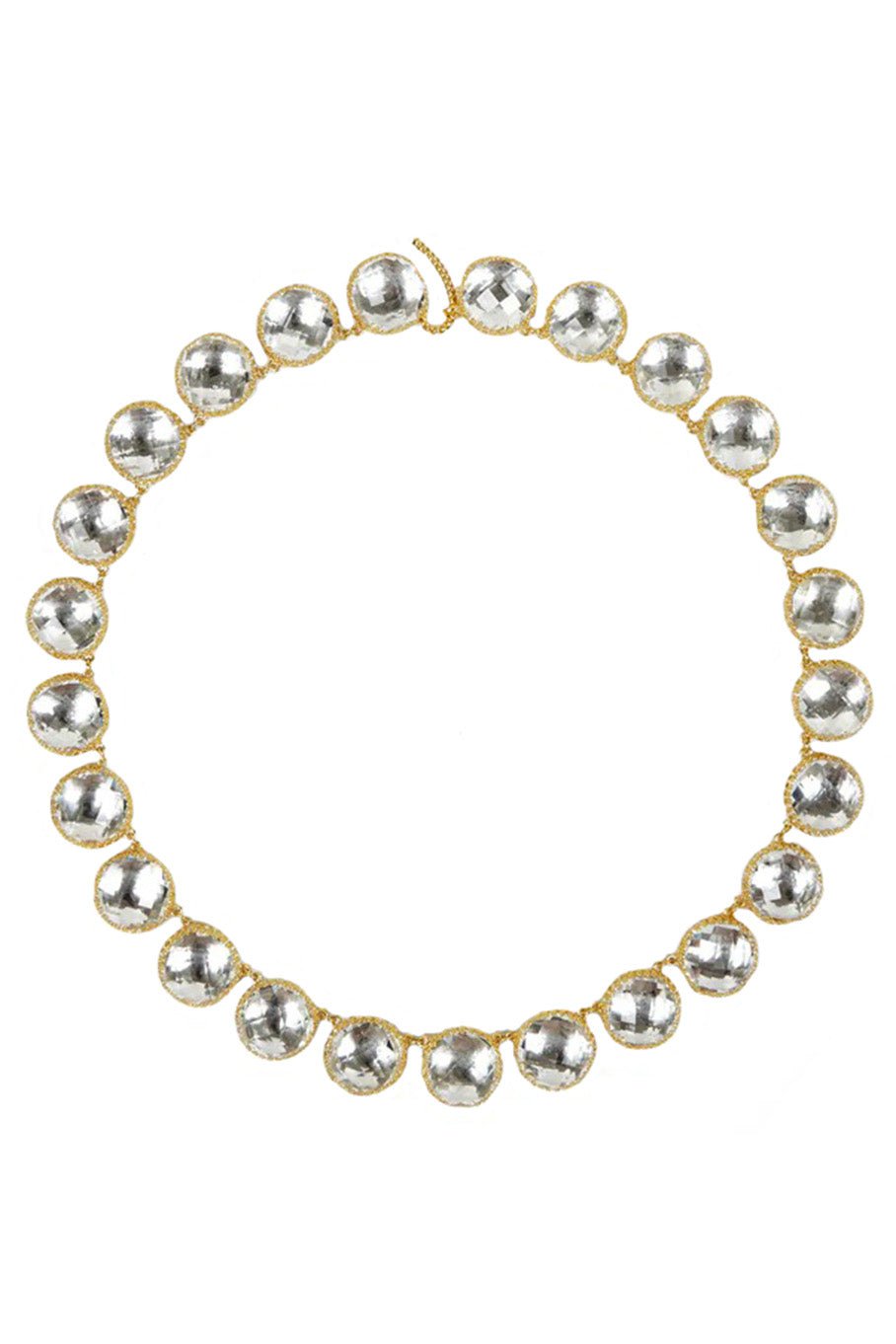 LARKSPUR & HAWK-Olivia Button Necklace - White-YELLOW GOLD