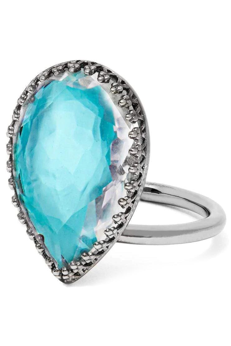 LARKSPUR & HAWK-Sadie Pear Ring - Mint-SILVER