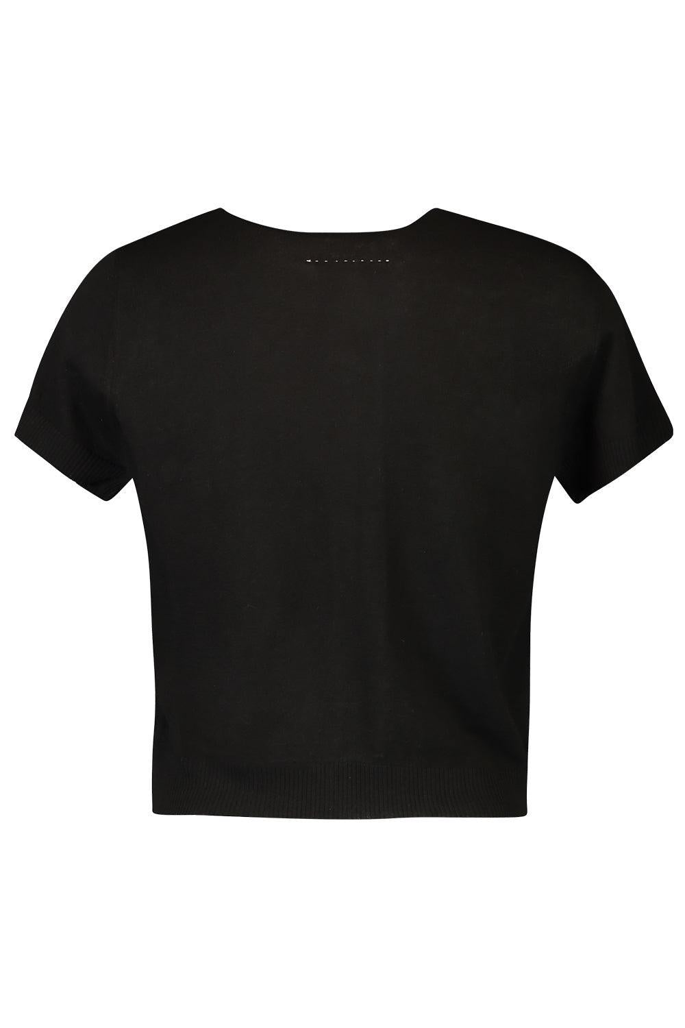 Short Sleeve Crop Cardigan - Black-BLACK-XS-CLOTHINGTOPCARDIGAN-LARS ANDERSSON