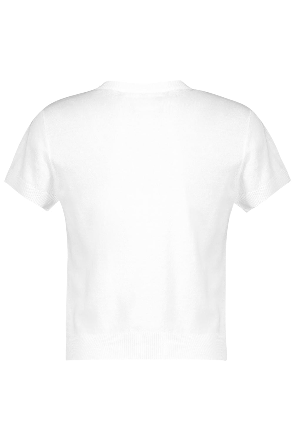 Short Sleeve Crop Cardigan - White-WHITE-XS-CLOTHINGTOPCARDIGAN-LARS ANDERSSON