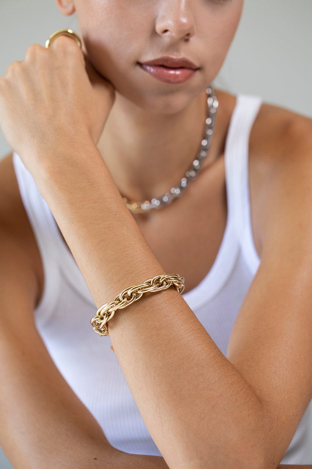 LAUREN RUBINSKI-LR2 - Small Yellow Gold Bracelet-YELLOW GOLD