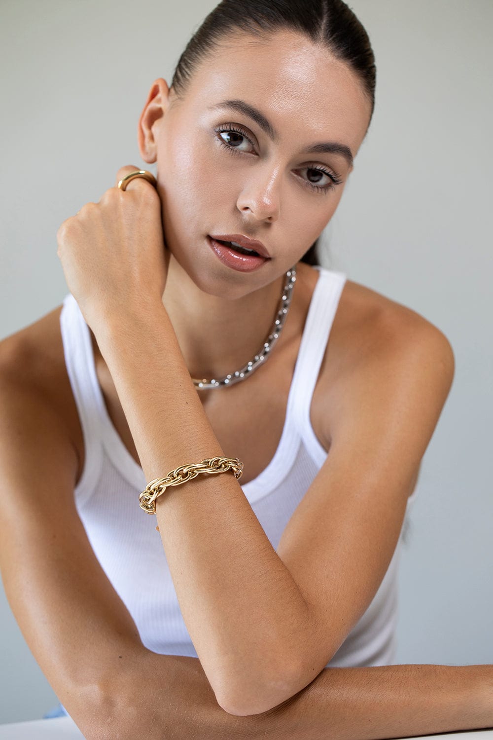 LAUREN RUBINSKI-LR2 - Small Yellow Gold Bracelet-YELLOW GOLD