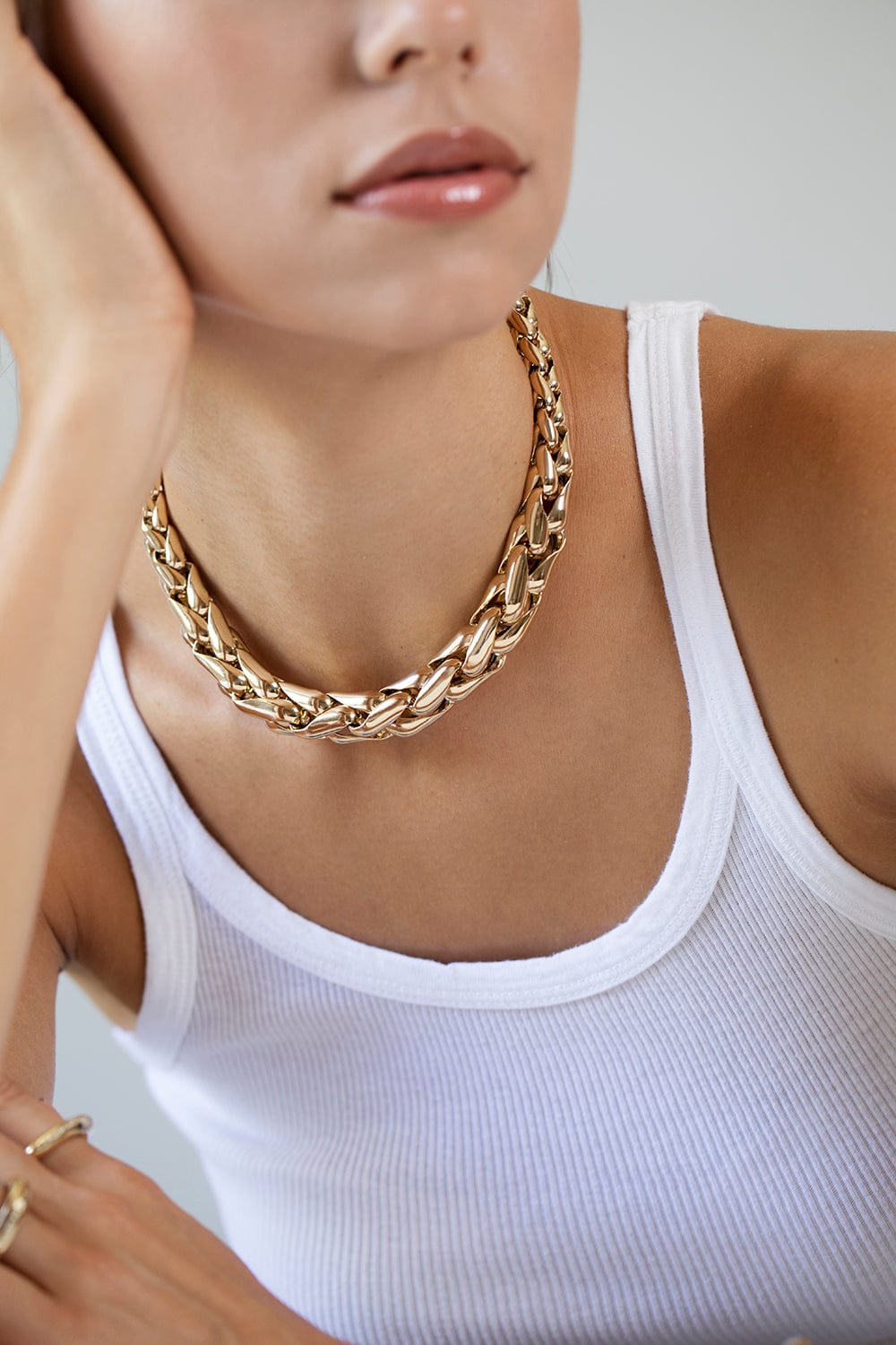 LAUREN RUBINSKI-LR1 - Large Yellow Gold Necklace-YELLOW GOLD