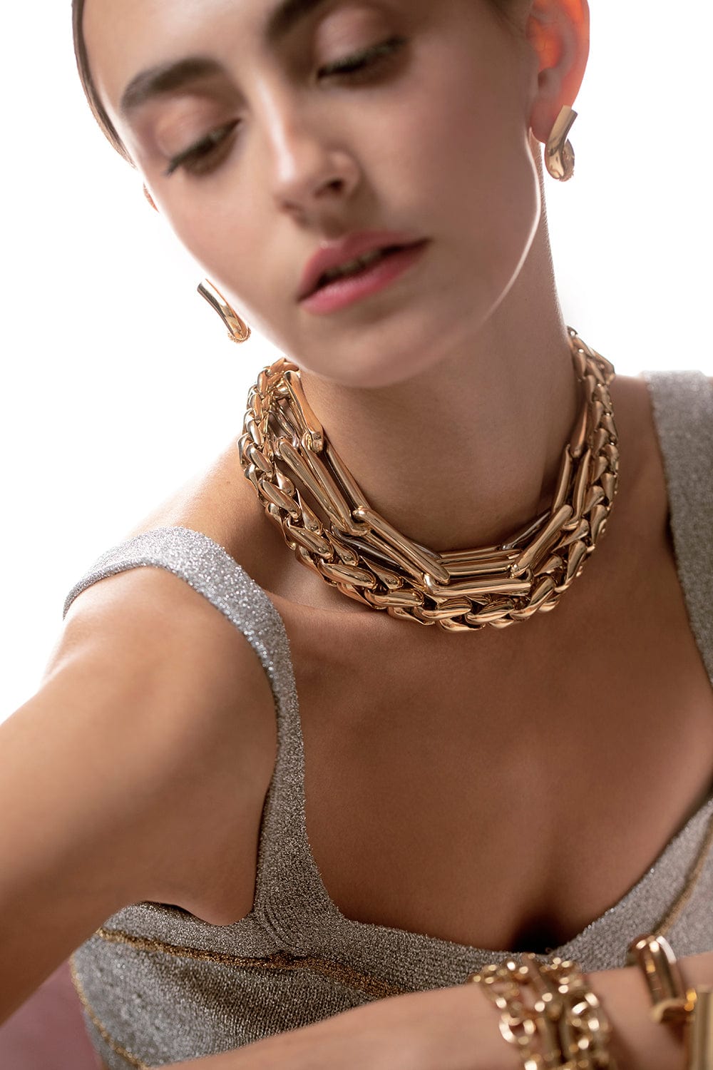 LR3 - Extra Large Yellow and White Gold Necklace | LAUREN RUBINSKI