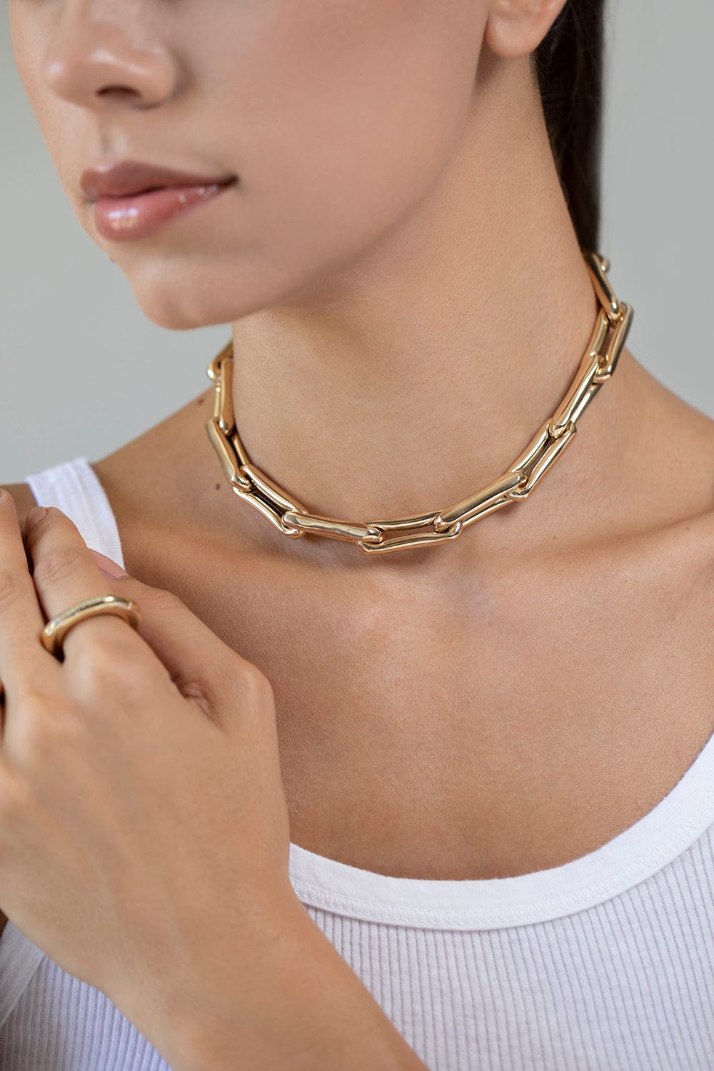 LAUREN RUBINSKI-LR3 - Large Gold Necklace-YELLOW GOLD