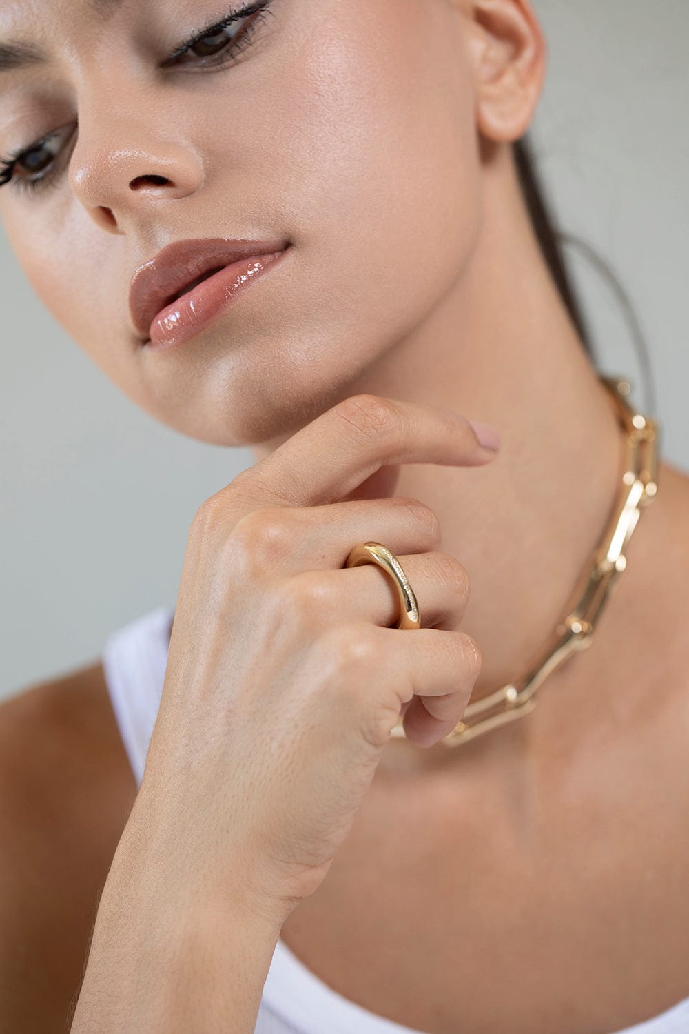 LAUREN RUBINSKI-LR19-R4 - White Diamond Ring-YELLOW GOLD