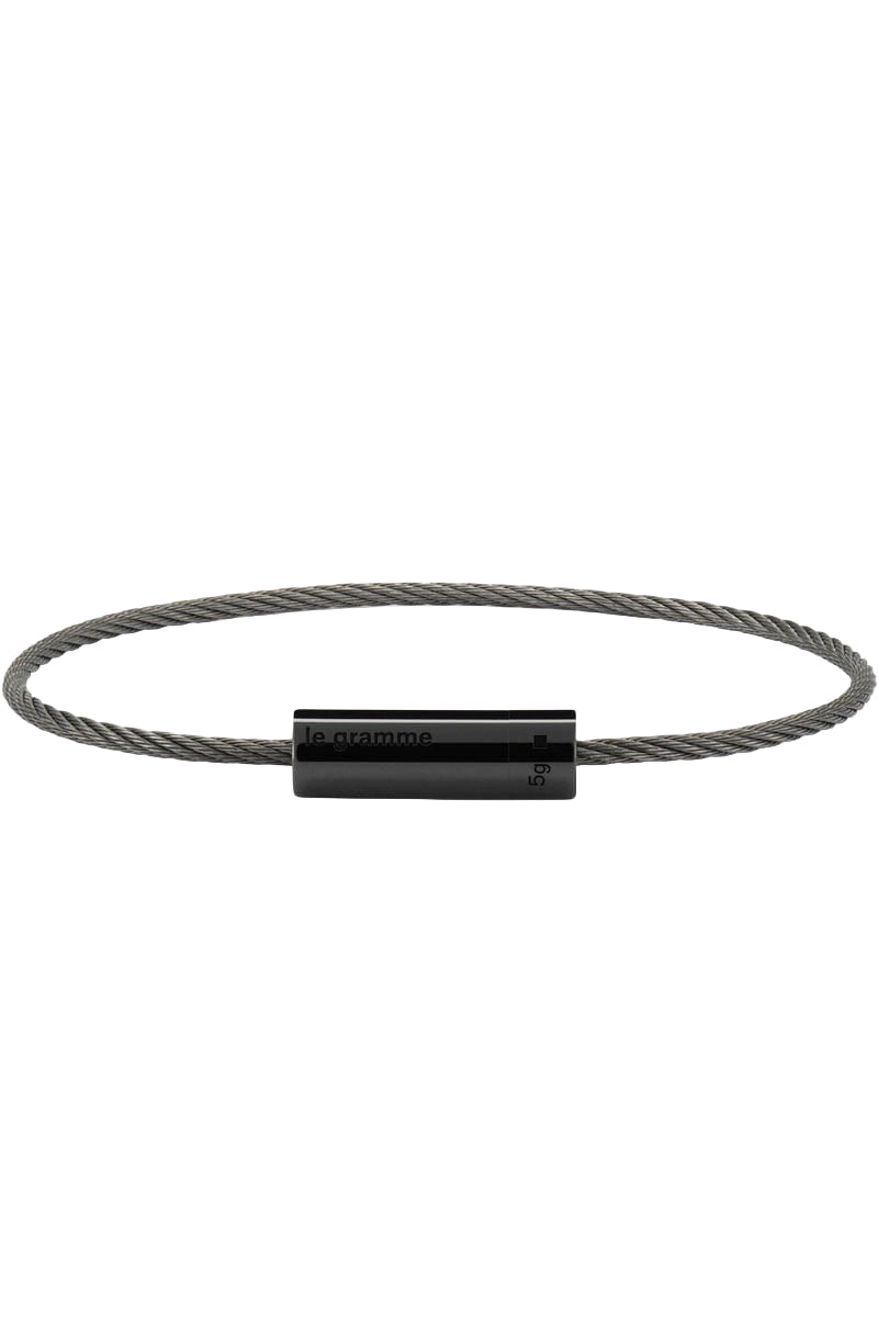 5g Polished Black Cerarmic Cable Bracelet-BLACK-17-JEWELRYFINE JEWELMEN-LE GRAMME