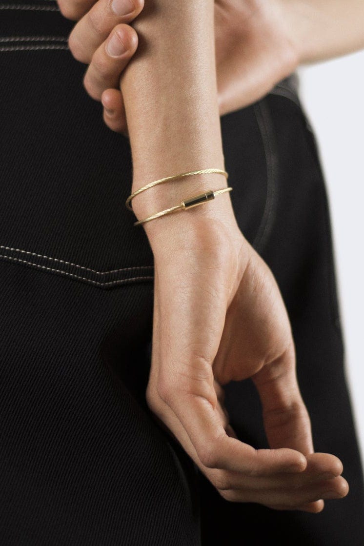 15g Polished Yellow Gold Double Cable Bracelet | LE GRAMME