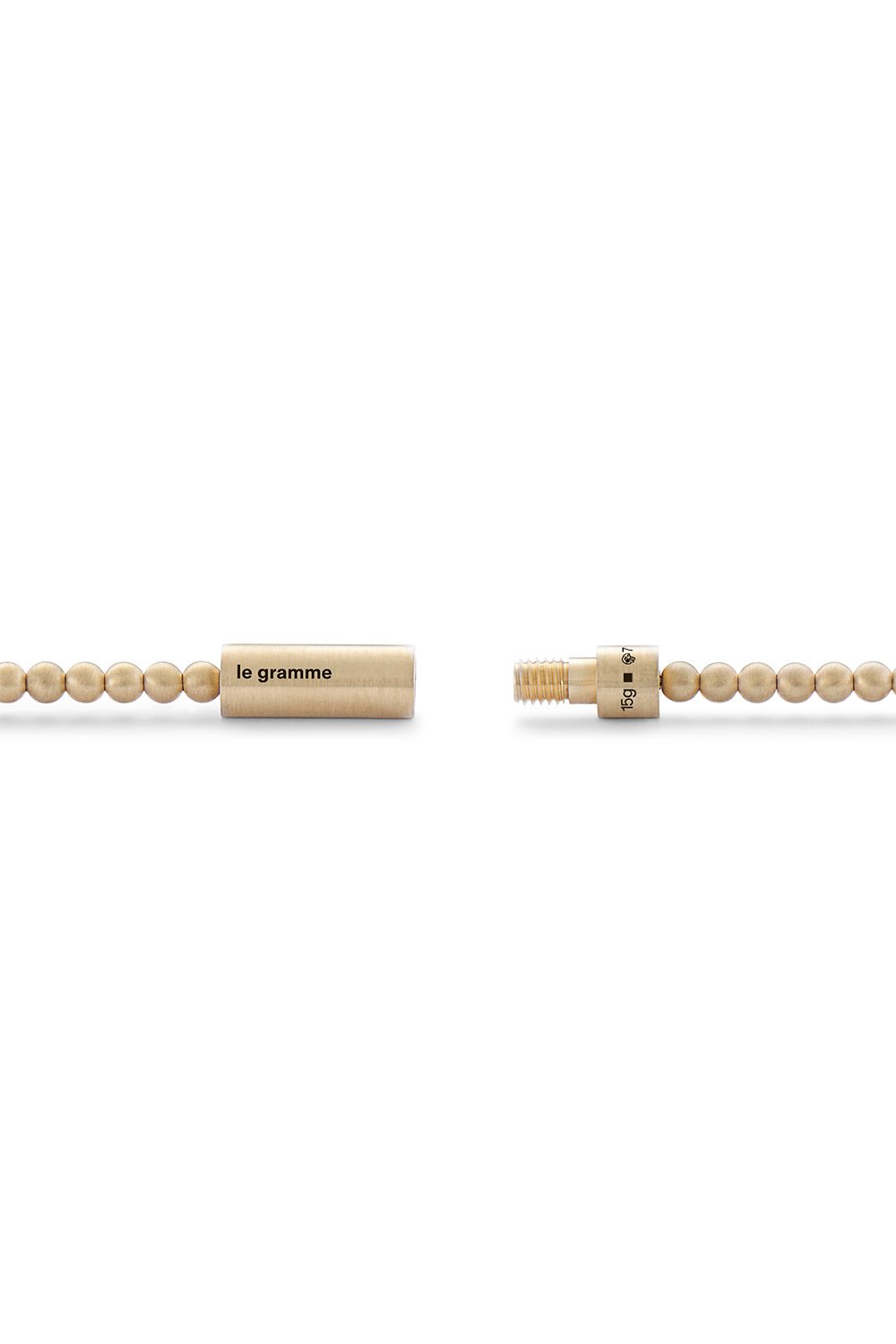 LE GRAMME-Brushed Beaded Bracelet-YELLOW GOLD