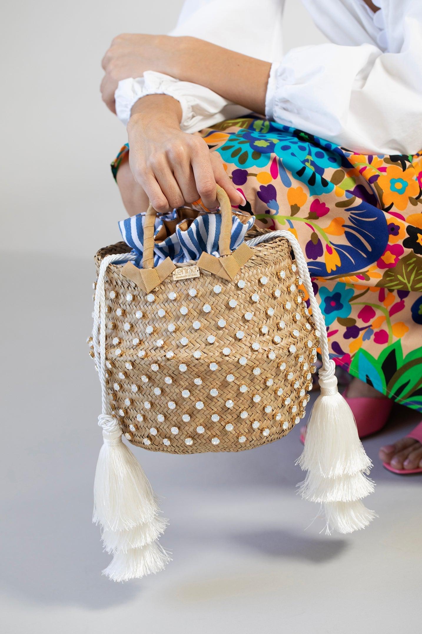 LE NINE-Carol Yacht White Opal Bag-NAT/MARN