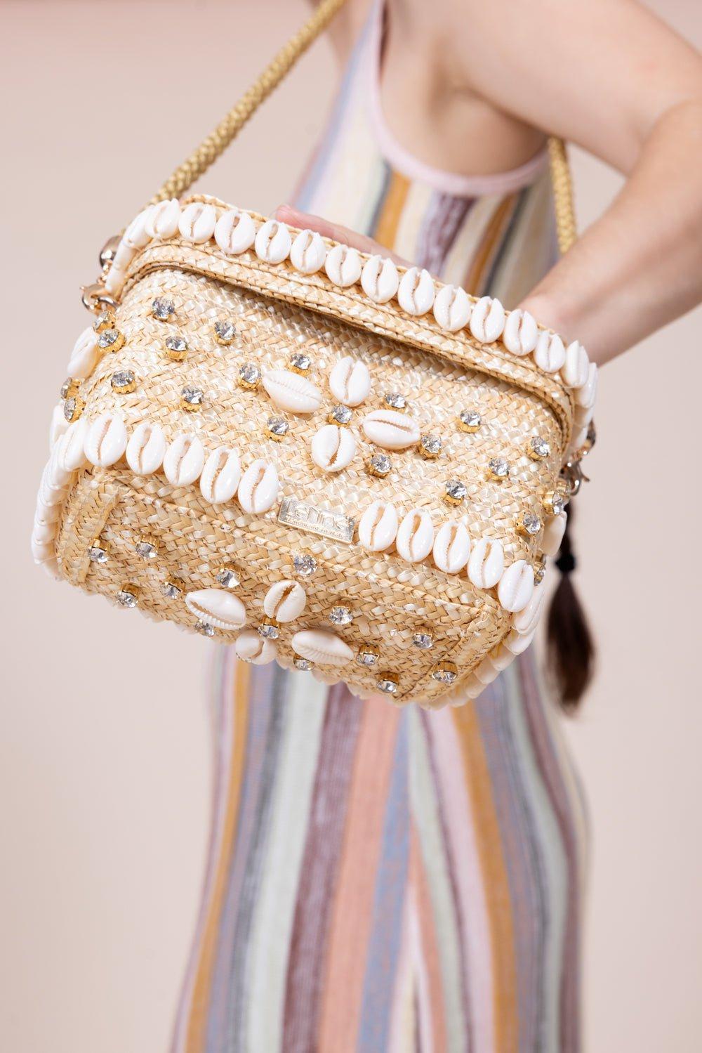 LE NINE-Flowery Crystal Box Bag-BISCOTTO