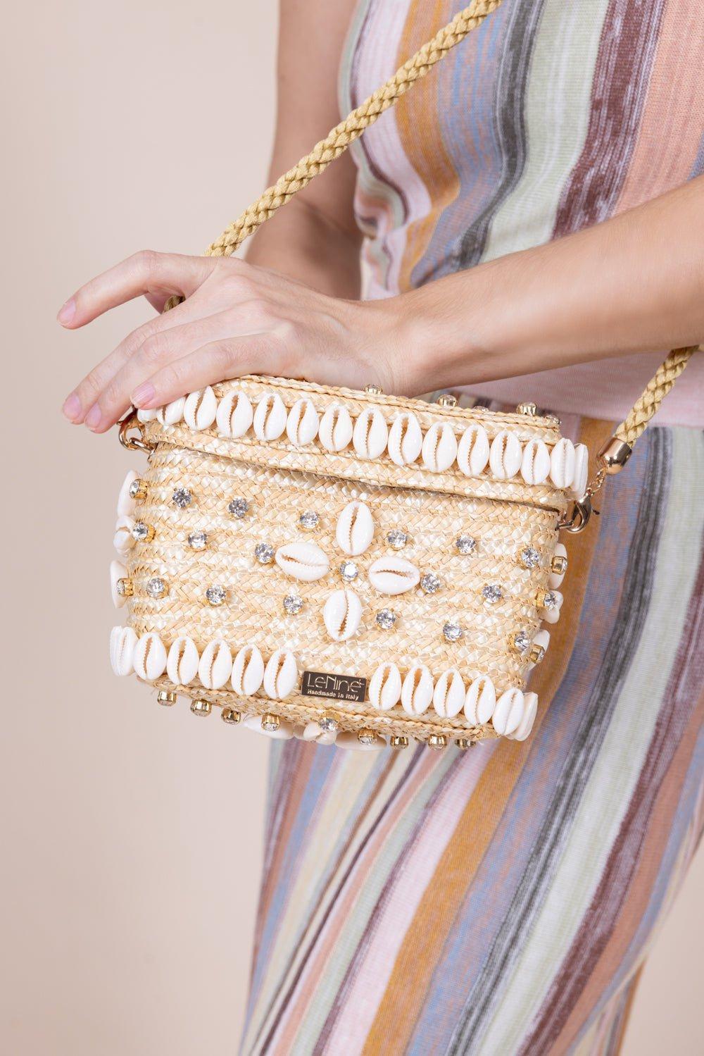LE NINE-Flowery Crystal Box Bag-BISCOTTO