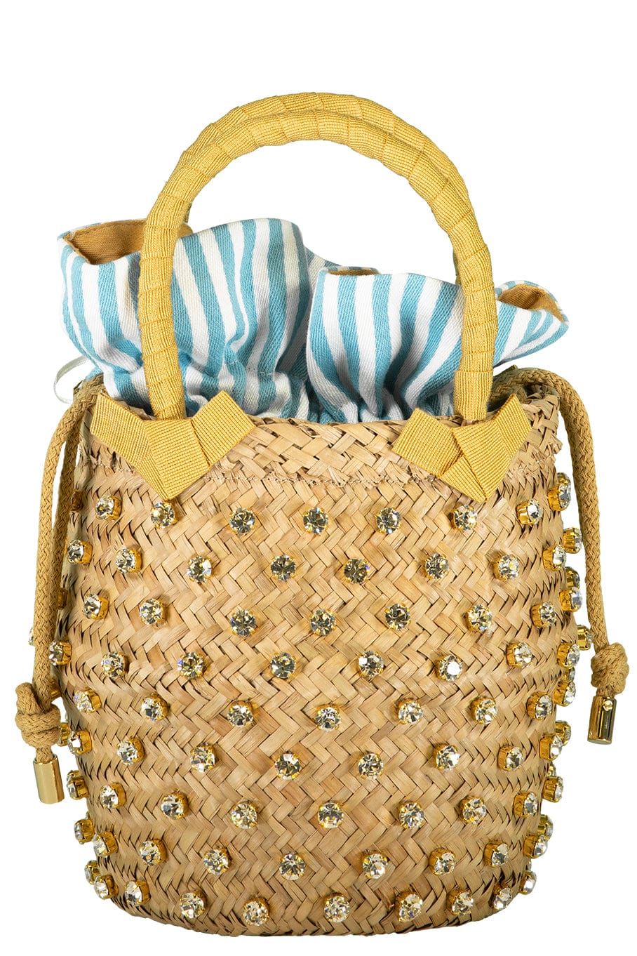 LE NINE-Nina Sorbet Small Bag - Biscotto Turquoise Stripe-BISC/TUR