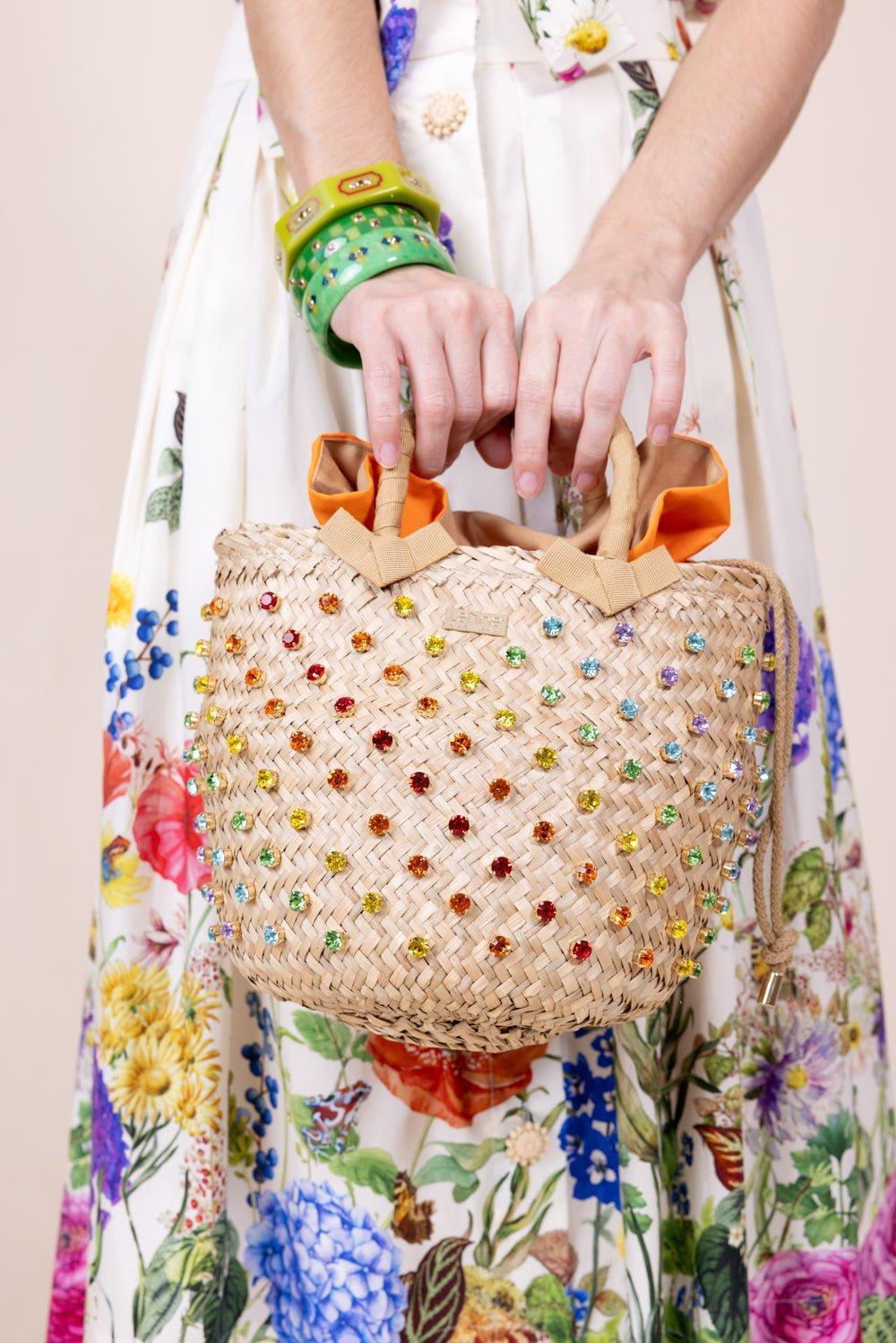 LE NINE-Large Nina Bag - Tangerine Rainbow-TANGERINE