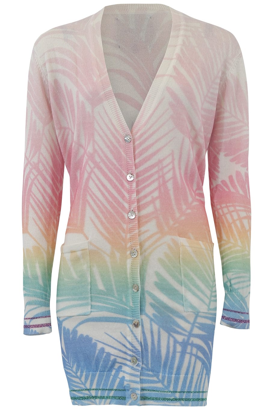 LE SUPERBE-Beach Fade Palms Cardigan-
