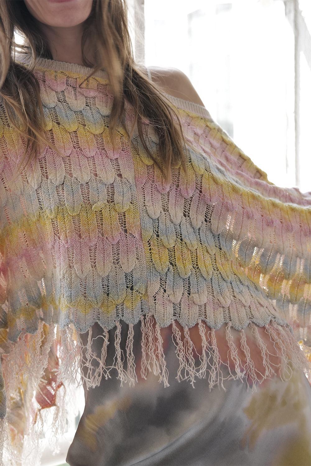 Femme Gaban Poncho-MULTI-O/S-CLOTHINGTOPPONCHO-LE SUPERBE