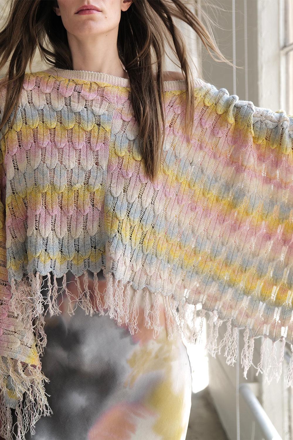 Femme Gaban Poncho-MULTI-O/S-CLOTHINGTOPPONCHO-LE SUPERBE