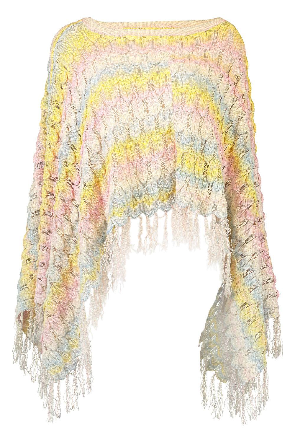 Femme Gaban Poncho-MULTI-O/S-CLOTHINGTOPPONCHO-LE SUPERBE