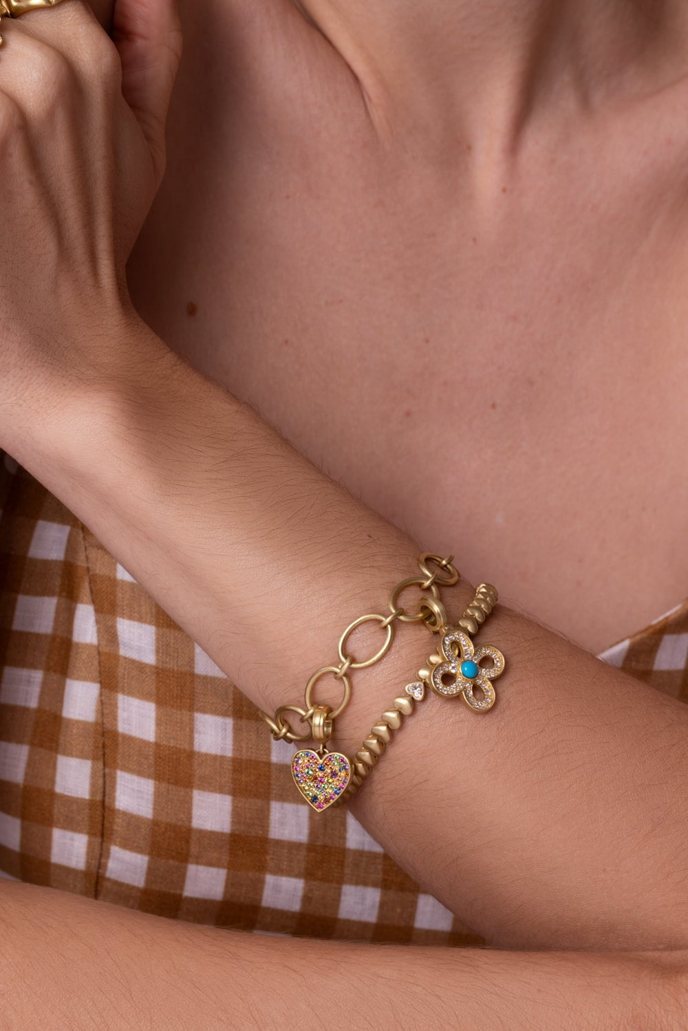 LEIGH MAXWELL-Handmade Link Bracelet-YELLOW GOLD