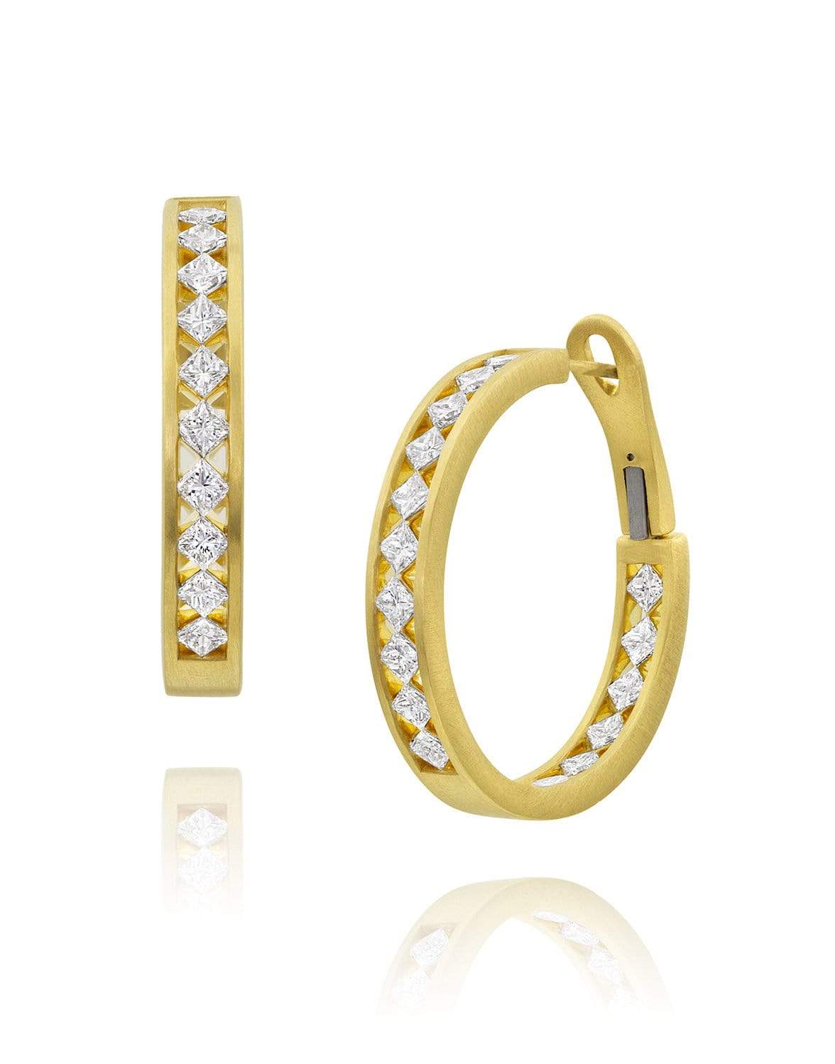 LEIGH MAXWELL-Ameerah Diamond Hoop Earrings-YELLOW GOLD
