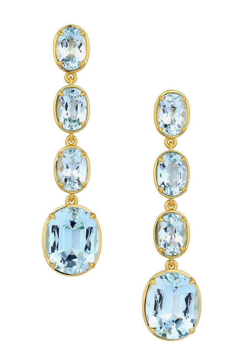 Aquamarine Faceted Drop Earrings
