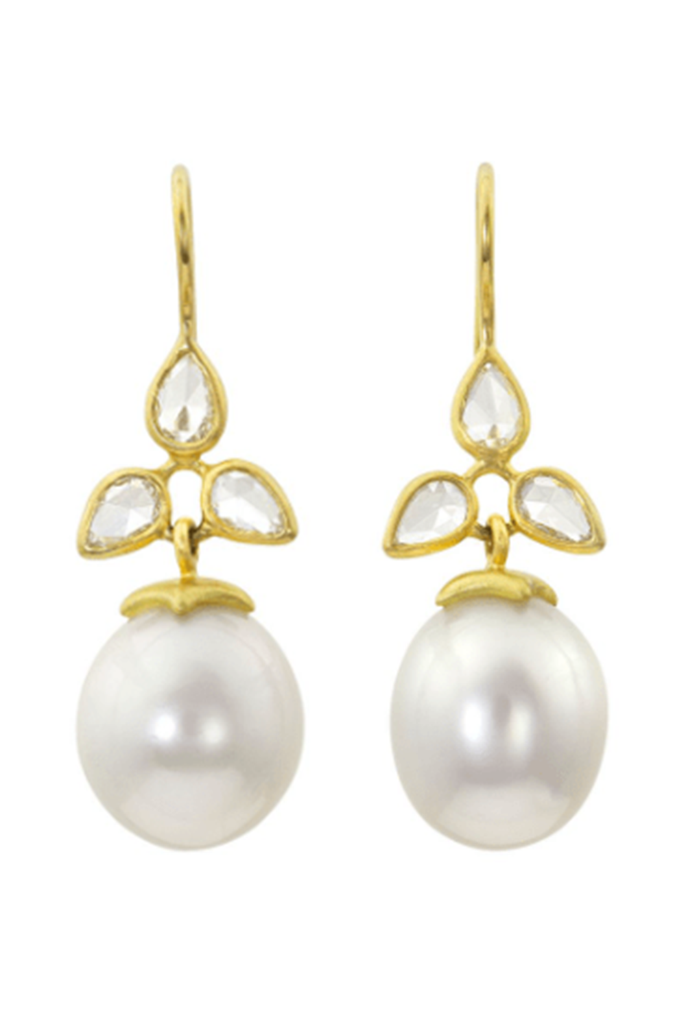 Bahari Diamond Pearl Drop Earrings-YELLOW GOLD-JEWELRYFINE JEWELEARRING-LEIGH MAXWELL