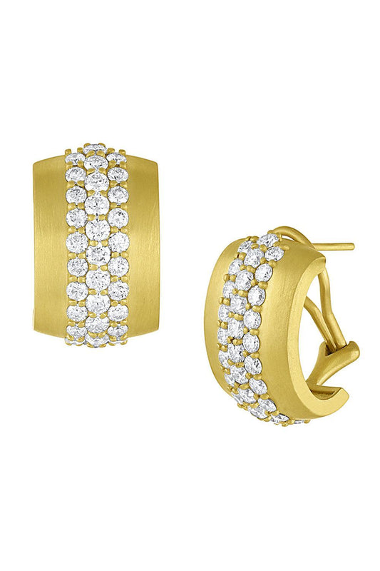 Diamond Omega Earrings-YELLOW GOLD-JEWELRYFINE JEWELEARRING-LEIGH MAXWELL
