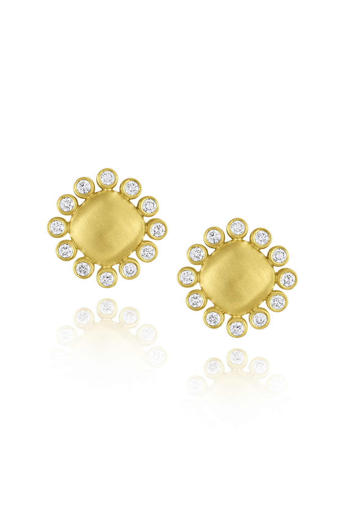 LEIGH MAXWELL-Gold and Diamond Omega Earrings-YELLOW GOLD
