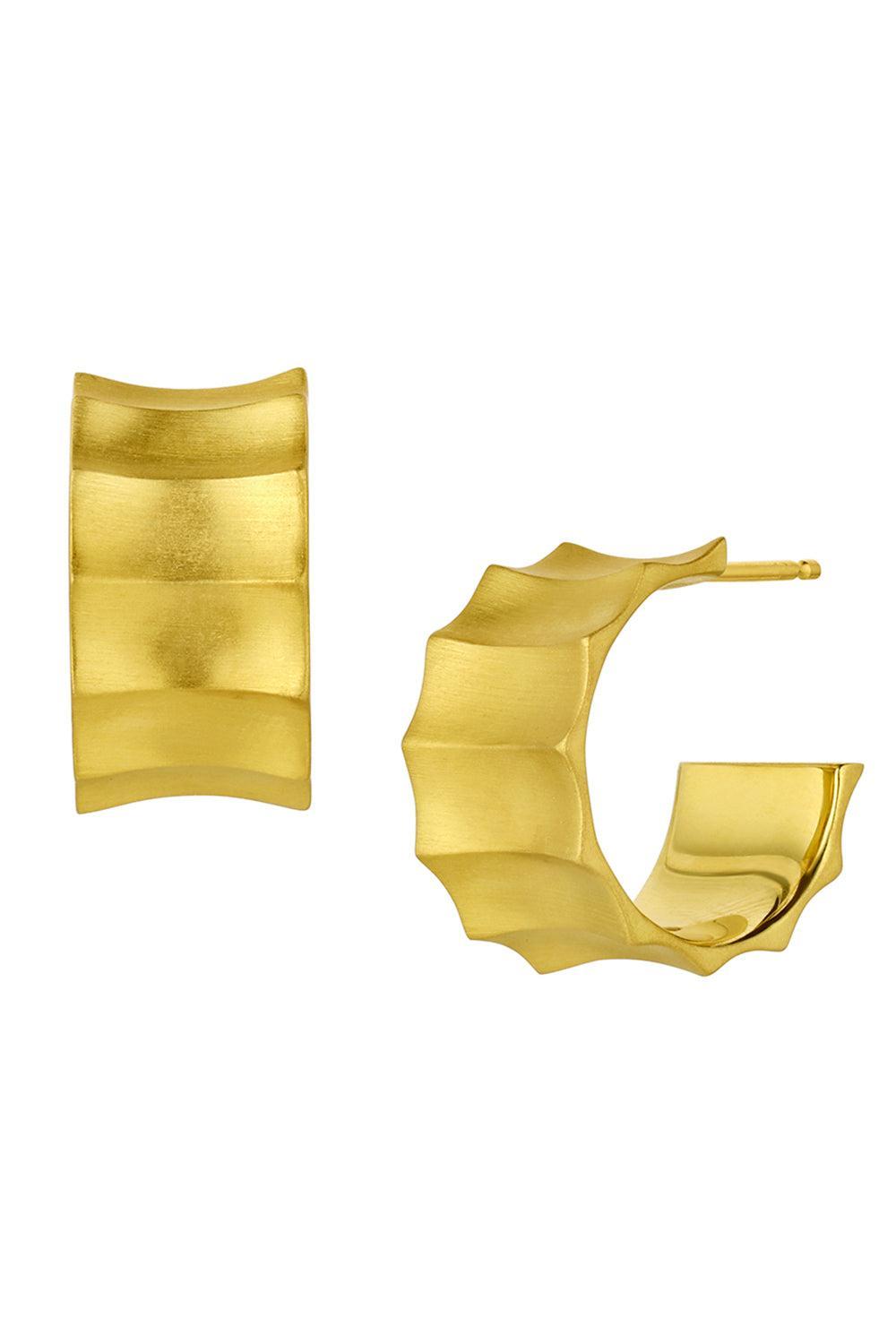 Wide Horizontal Wave Hoop Earrings