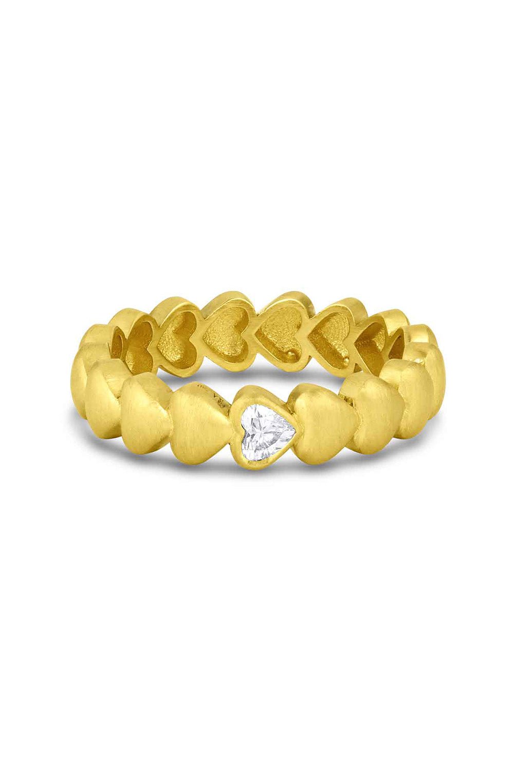 LEIGH MAXWELL-Heart Eternity Band-YELLOW GOLD