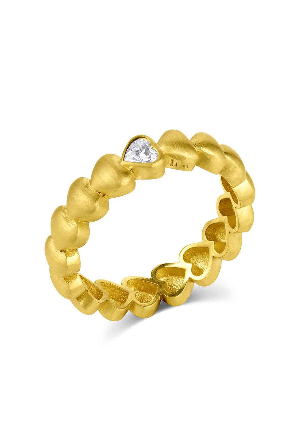 LEIGH MAXWELL-Heart Eternity Band-YELLOW GOLD