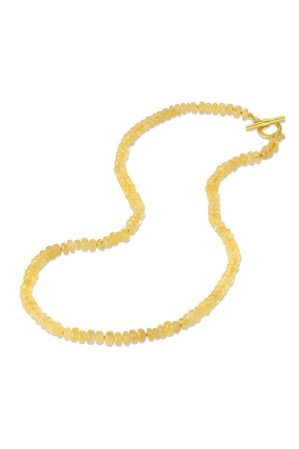 Danburite Small Bead Necklace-YELLOW GOLD-18-JEWELRYFINE JEWELNECKLACE O-LEIGH MAXWELL