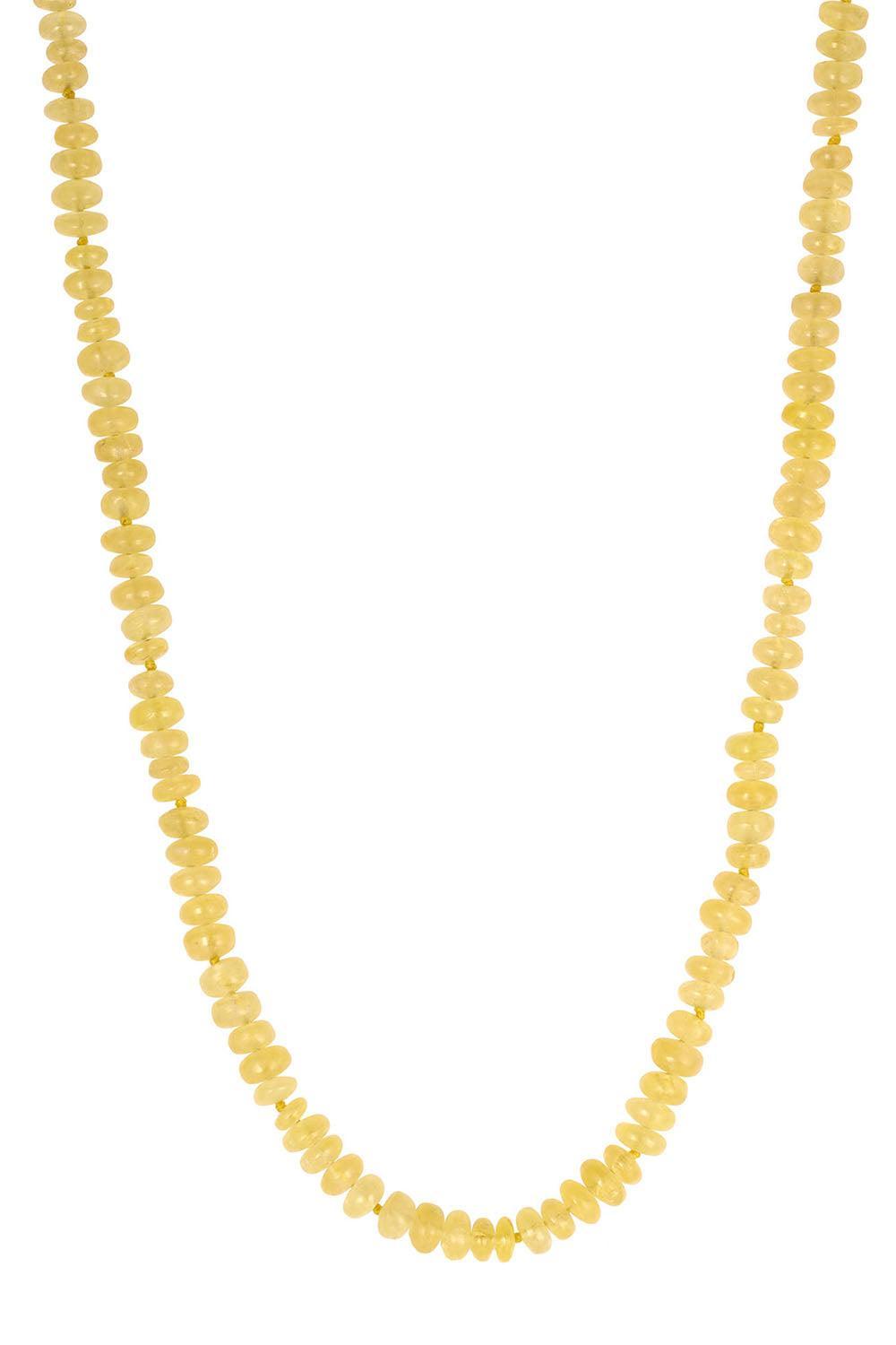 Danburite Small Bead Necklace-YELLOW GOLD-18-JEWELRYFINE JEWELNECKLACE O-LEIGH MAXWELL