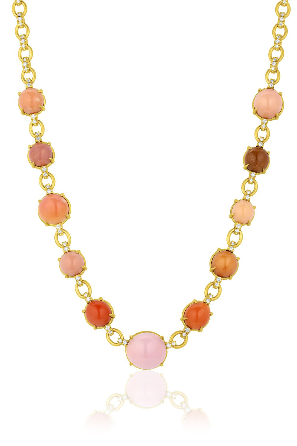 LEIGH MAXWELL-Diamond Chain Conch Pearl Necklace-YELLOW GOLD