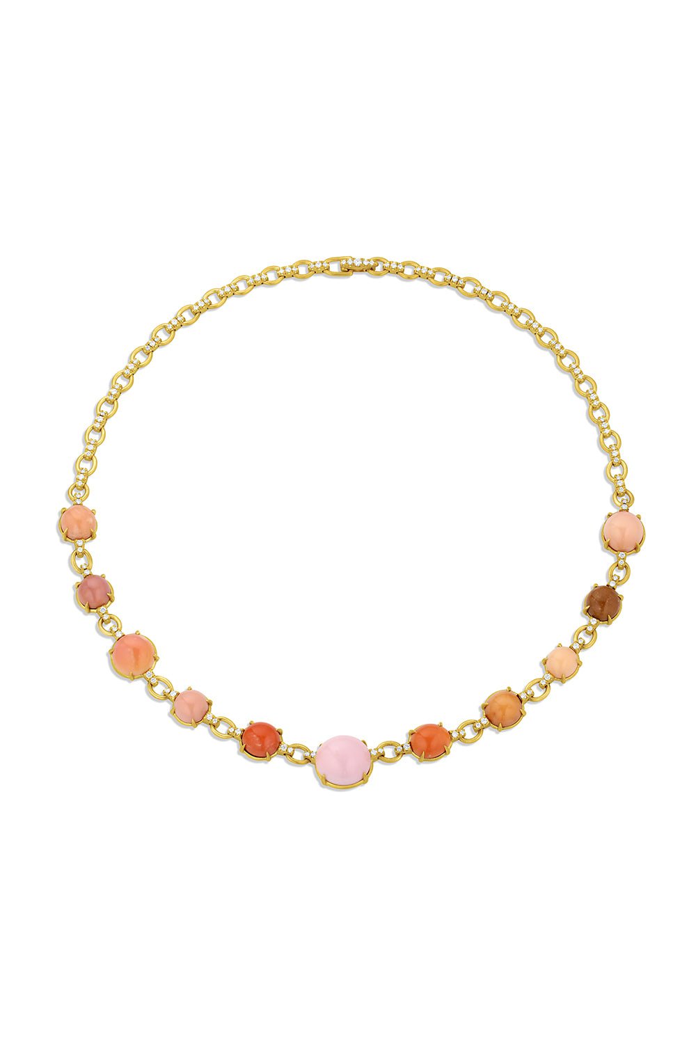 LEIGH MAXWELL-Diamond Chain Conch Pearl Necklace-YELLOW GOLD