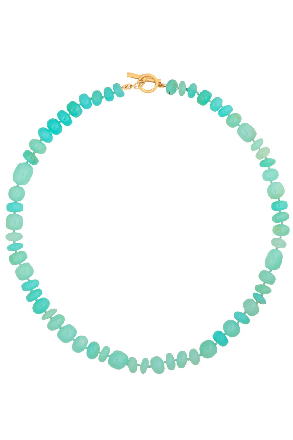 LEIGH MAXWELL-Peruvian Opal Beaded Necklace-YELLOW GOLD